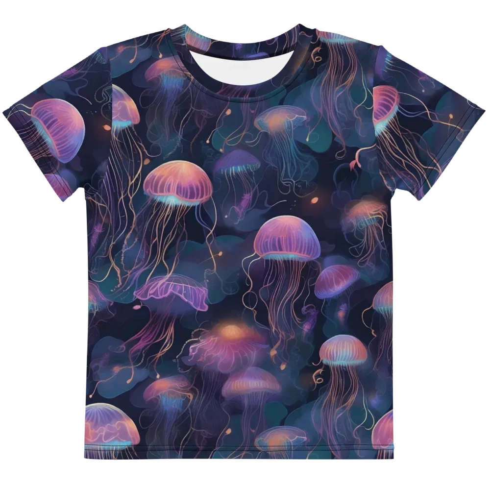 Neon Moon Jelly on Kids Crew Neck T-Shirt — Front