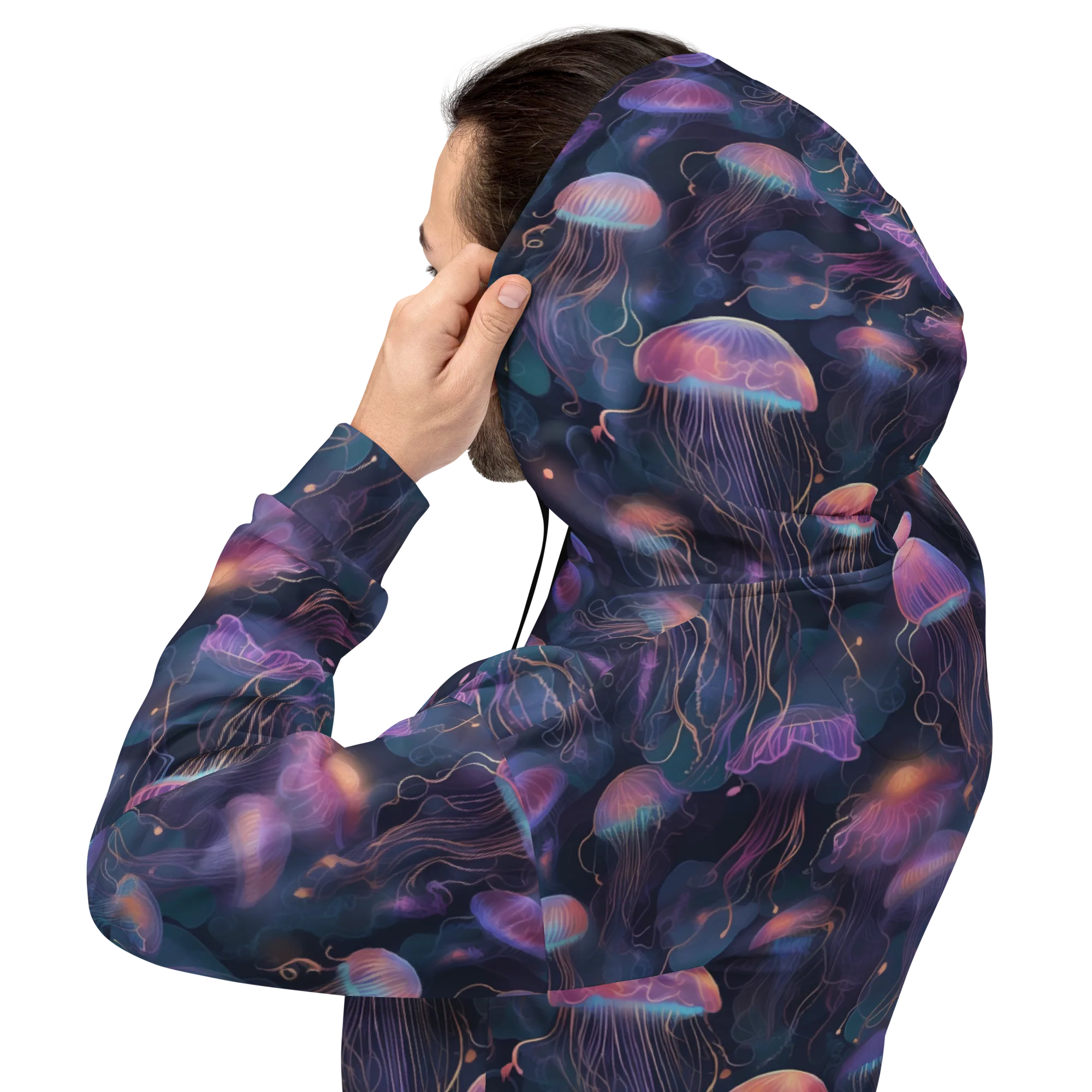 Neon Moon Jelly on Hoodie — Back