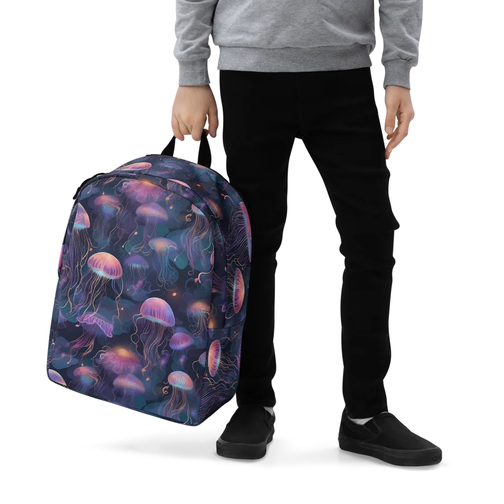 Neon Moon Jelly on Minimalist Backpack — Zoomed-in