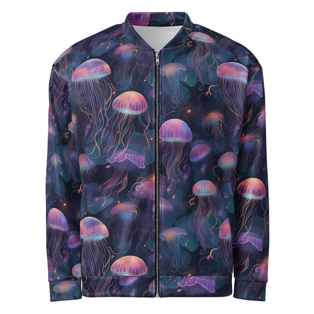 Neon Moon Jelly on Bomber Jacket — Front