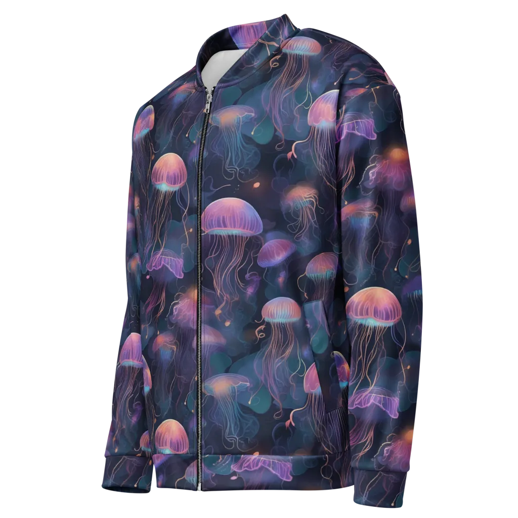 Neon Moon Jelly on Bomber Jacket — Left Front