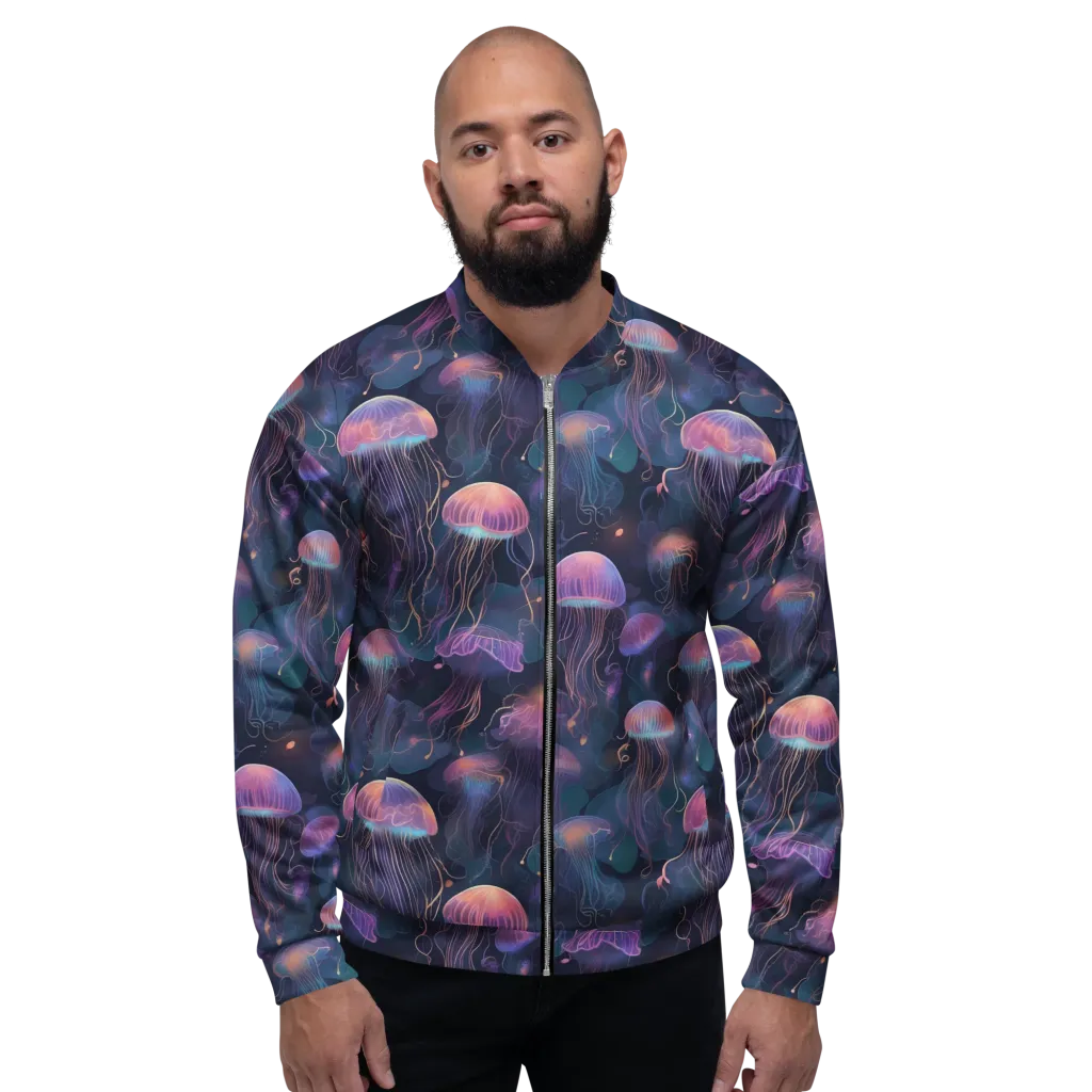 Neon Moon Jelly on Bomber Jacket — Front