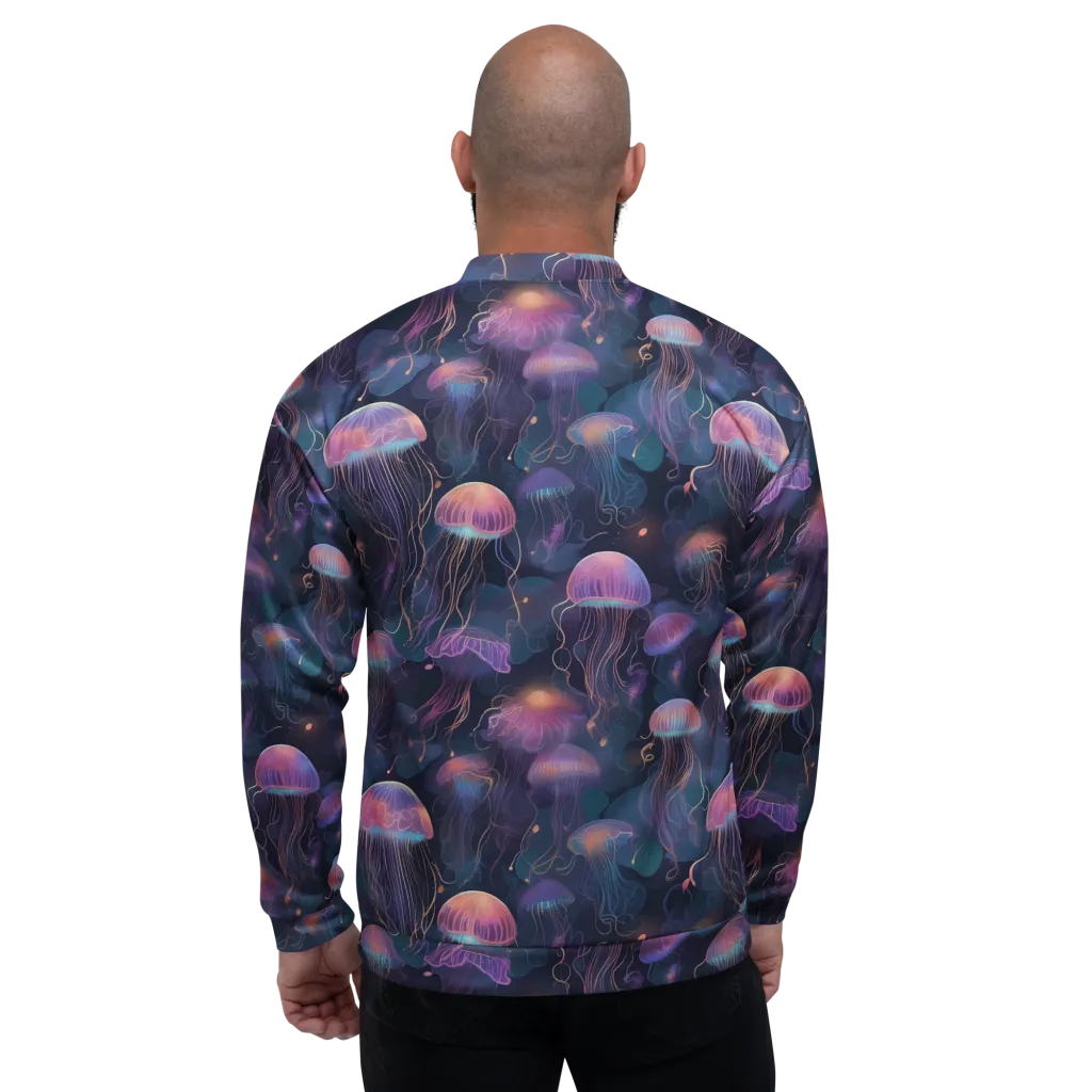 Neon Moon Jelly on Bomber Jacket — Back