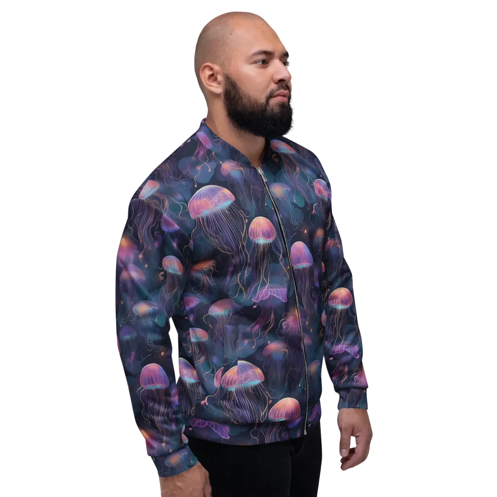 Neon Moon Jelly on Bomber Jacket — Right