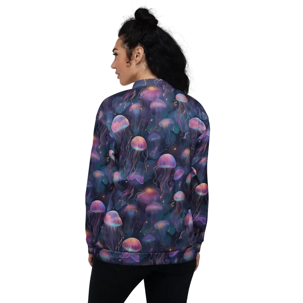 Neon Moon Jelly on Bomber Jacket — Back