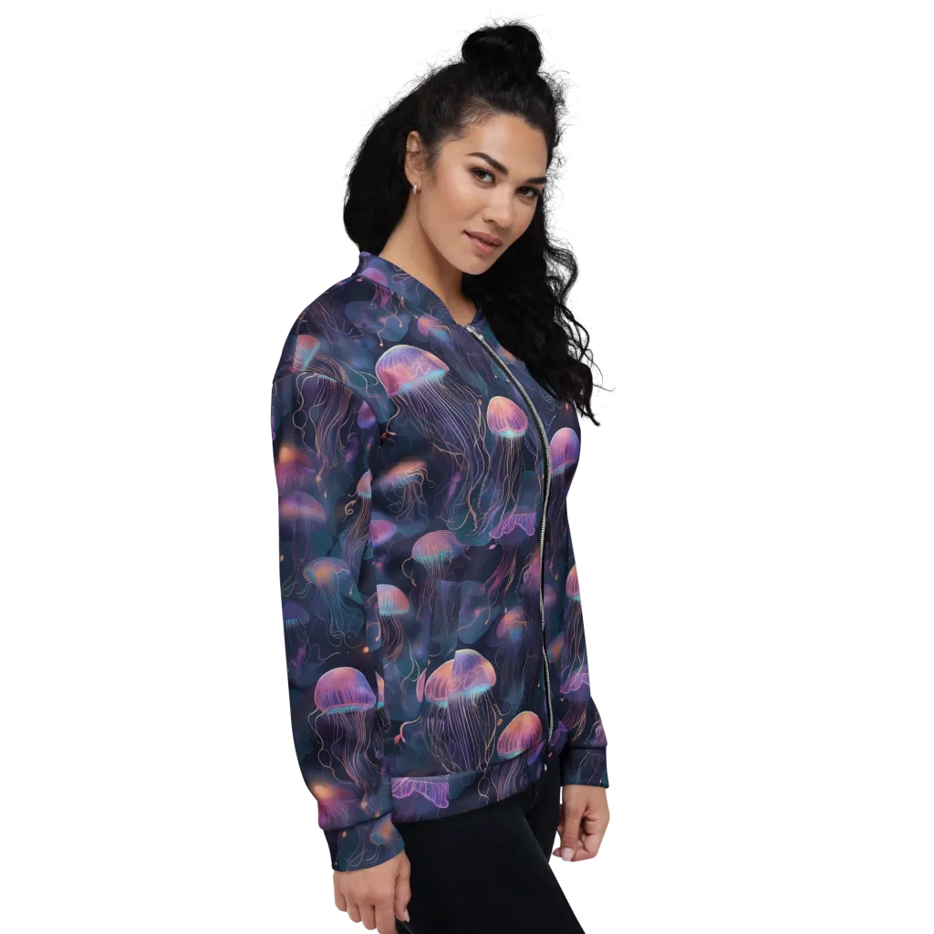 Neon Moon Jelly on Bomber Jacket — Right