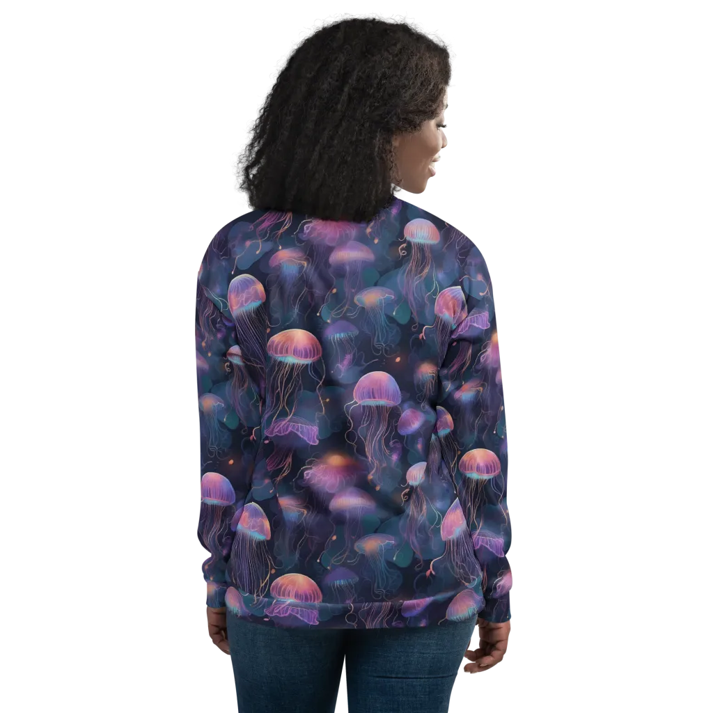 Neon Moon Jelly on Bomber Jacket — Back