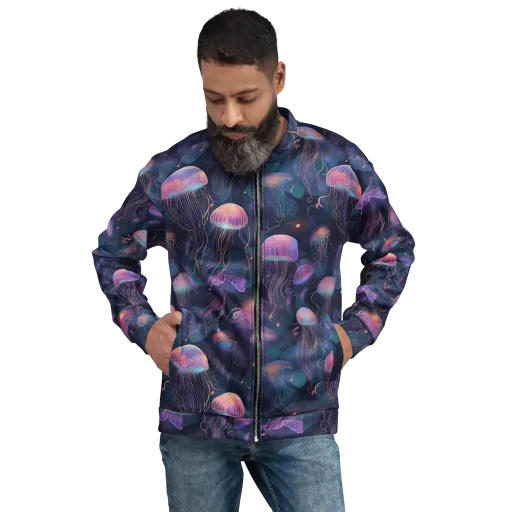 Neon Moon Jelly on a Bomber Jacket