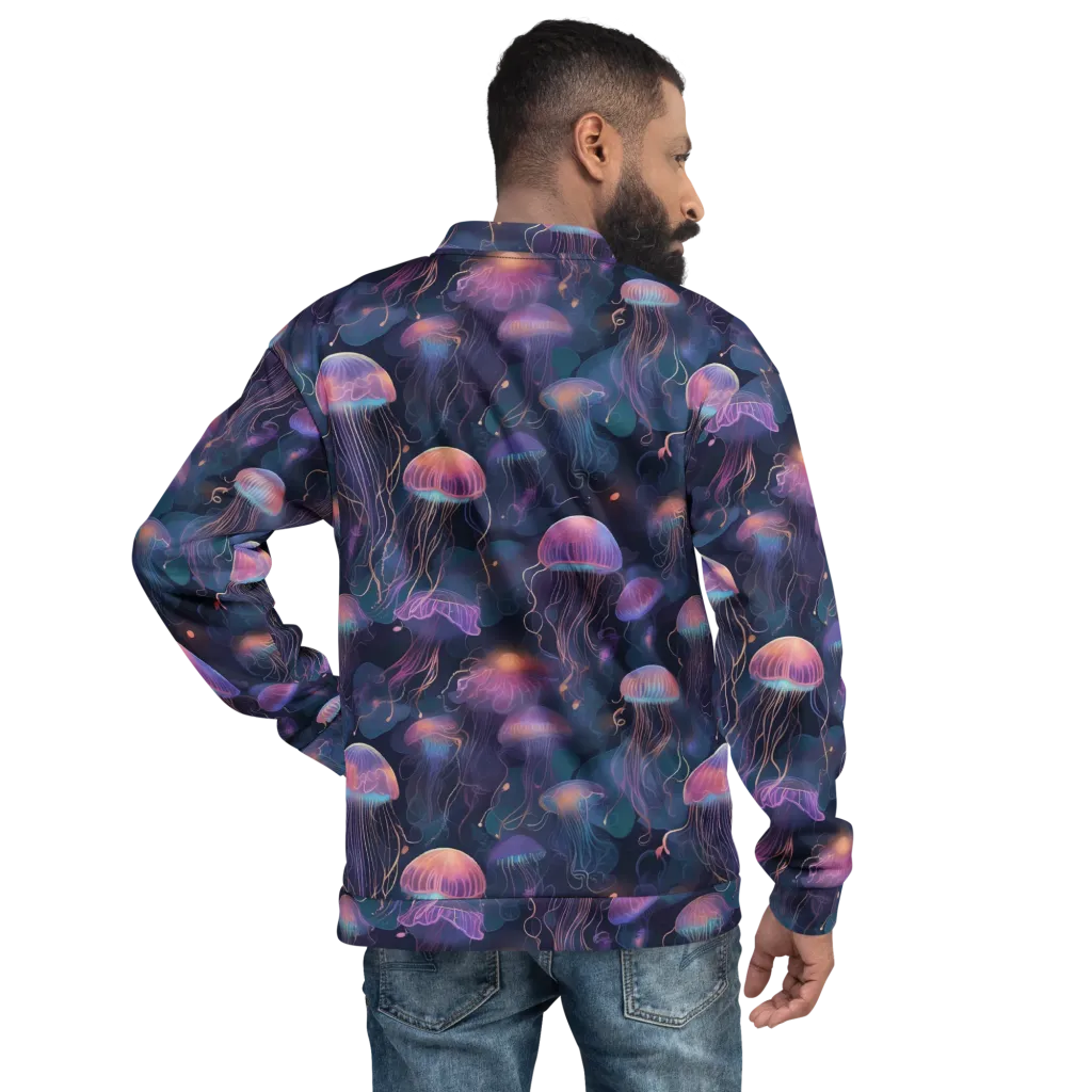 Neon Moon Jelly on Bomber Jacket — Back