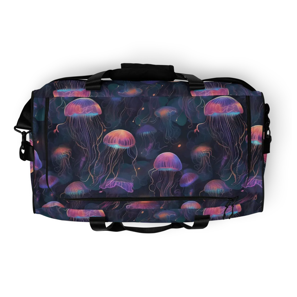 Neon Moon Jelly on Duffle Bag — Top