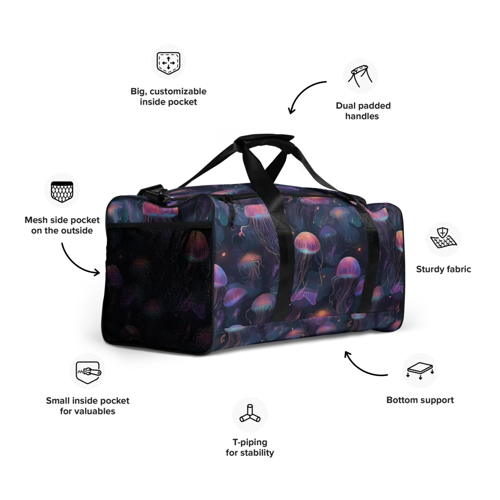 Neon Moon Jelly on Duffle Bag — Right Front