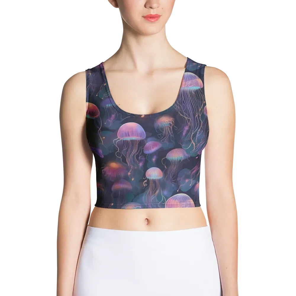 Neon Moon Jelly on Crop Top — Front