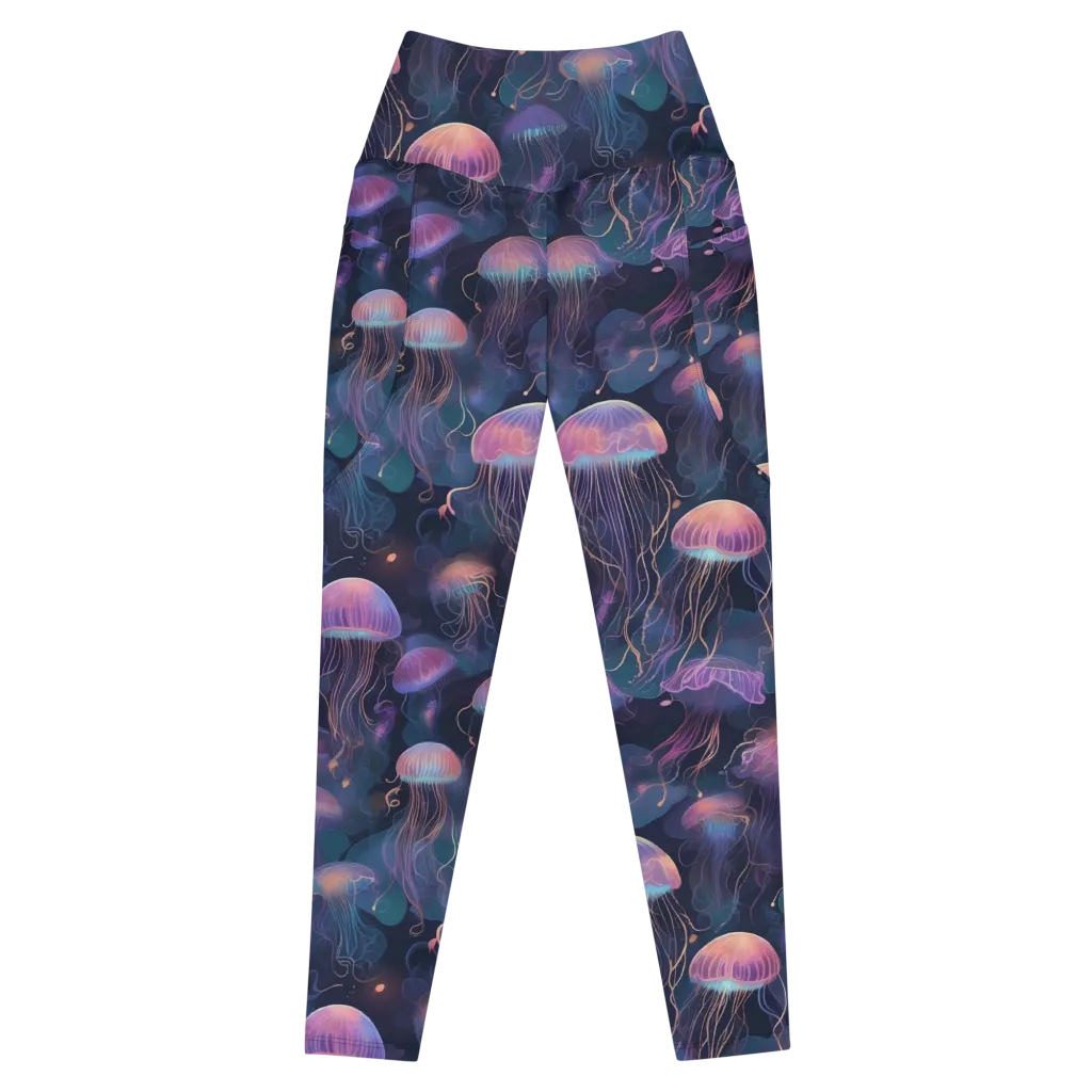 Neon Moon Jelly on Leggings with Pockets — Front