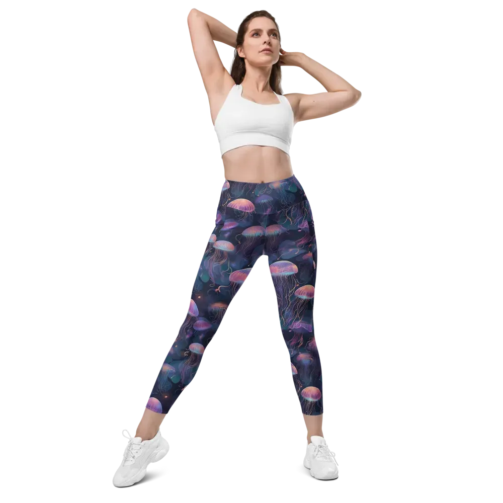 Neon Moon Jelly on Leggings with Pockets — Front
