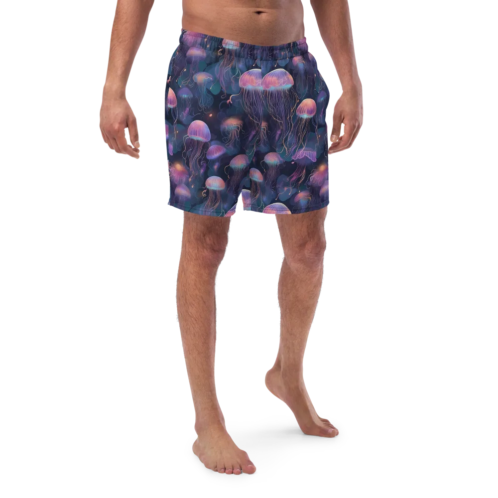Neon Moon Jelly on Swim Trunks — Front