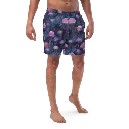 Neon Moon Jelly on a Swim Trunks