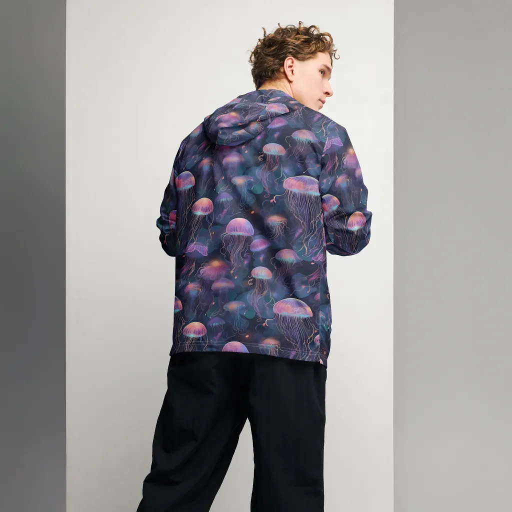 Neon Moon Jelly on Men's Windbreaker — Back