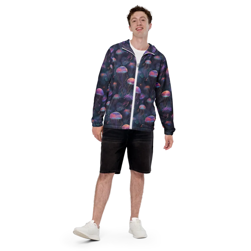 Neon Moon Jelly on Men's Windbreaker — Front