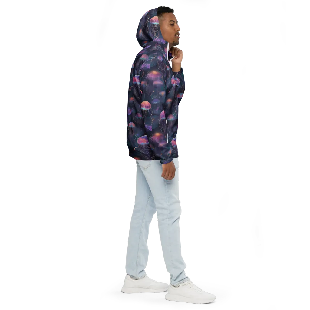 Neon Moon Jelly on Men's Windbreaker — Right