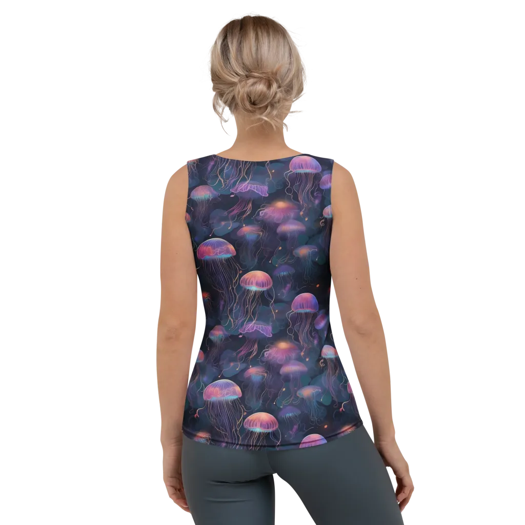 Neon Moon Jelly on Women's Tank Top — Back