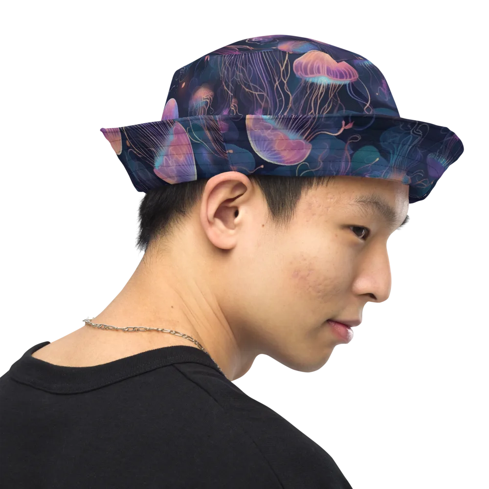 Neon Moon Jelly on Reversible Bucket Hat — Right Outside