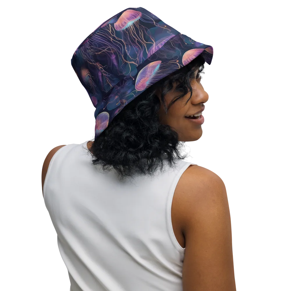 Neon Moon Jelly on Reversible Bucket Hat — Right Outside