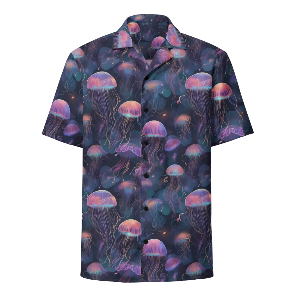 Neon Moon Jelly on Button Shirt — Front