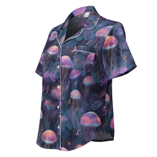 Neon Moon Jelly on a Women's Short Sleeve Pajama Top