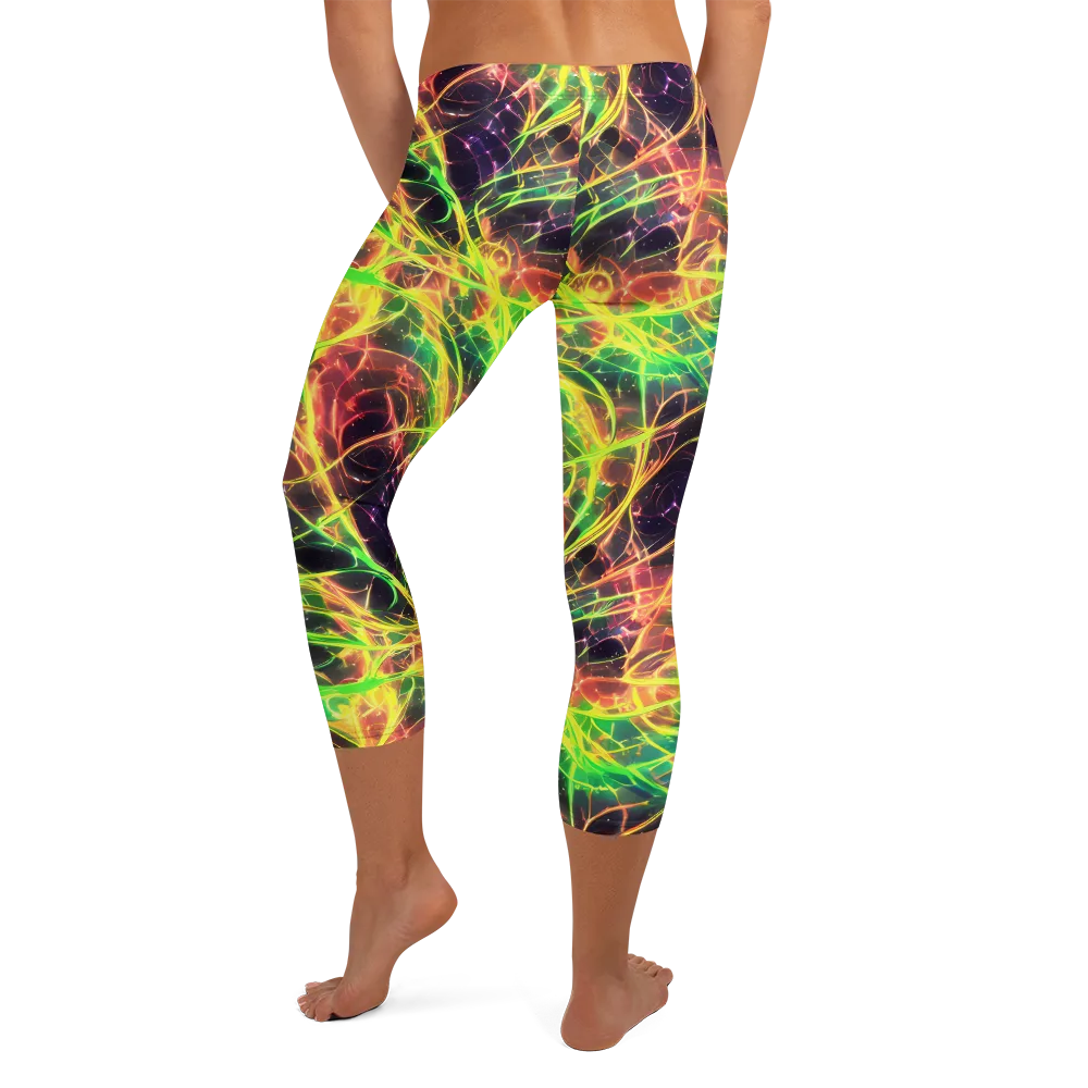 Inferno Veins on Capri Leggings — Back