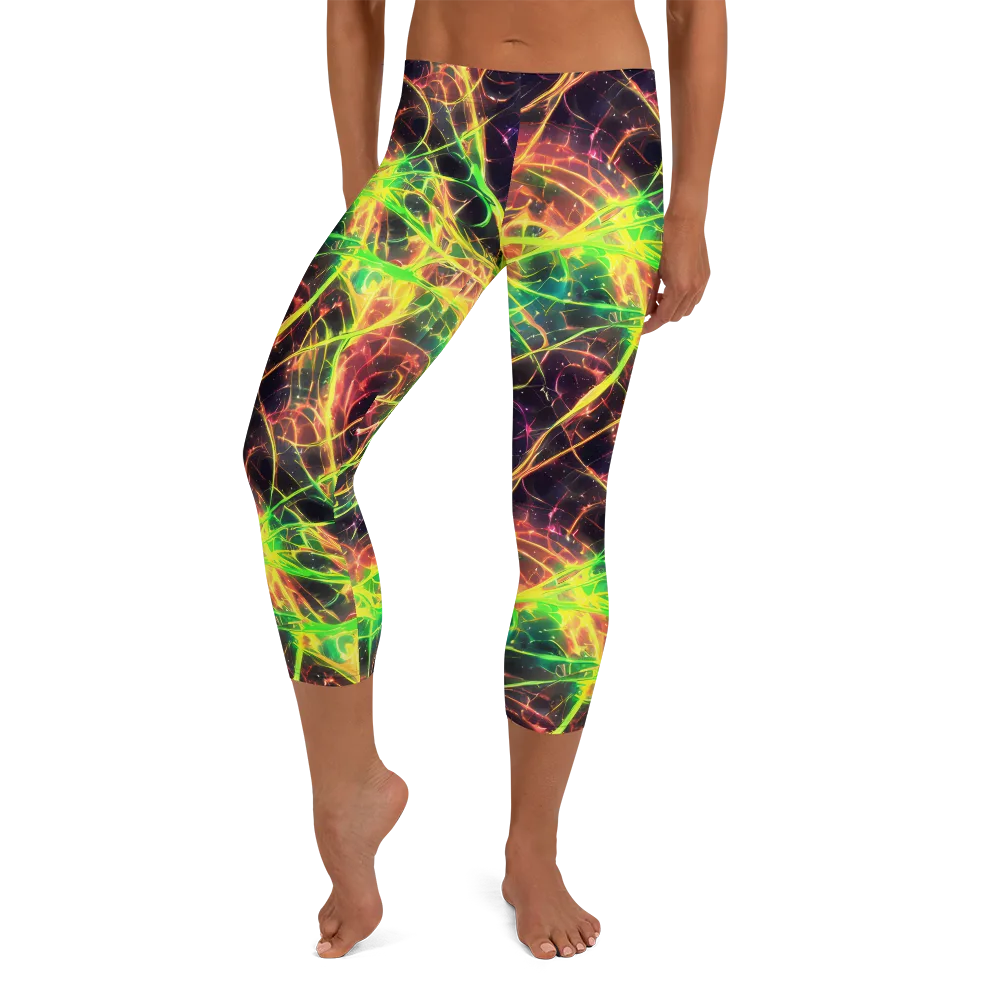 Inferno Veins on Capri Leggings — Front