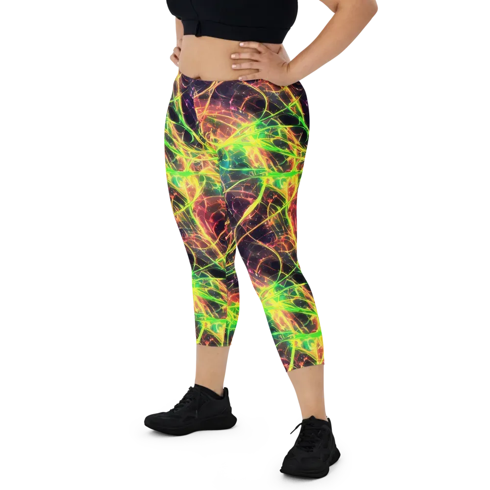 Inferno Veins on Capri Leggings — Front