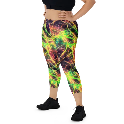 Inferno Veins on a Capri Leggings