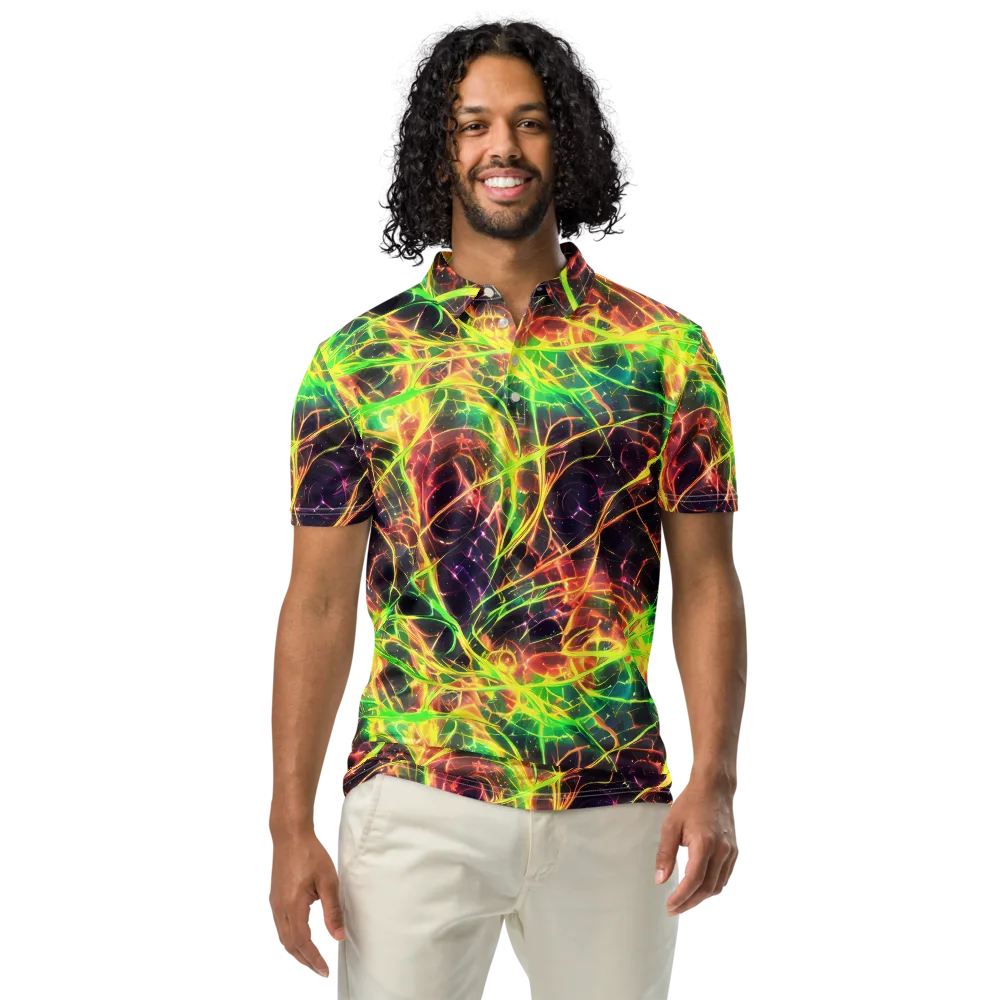 Inferno Veins on Men's Slim Fit Polo Shirt — Front
