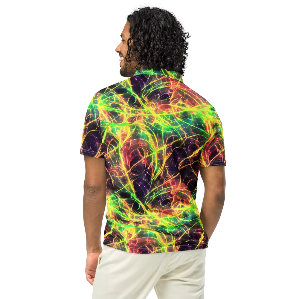 Inferno Veins on Men's Slim Fit Polo Shirt — Back