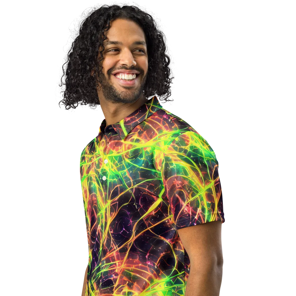 Inferno Veins on Men's Slim Fit Polo Shirt — Left Front
