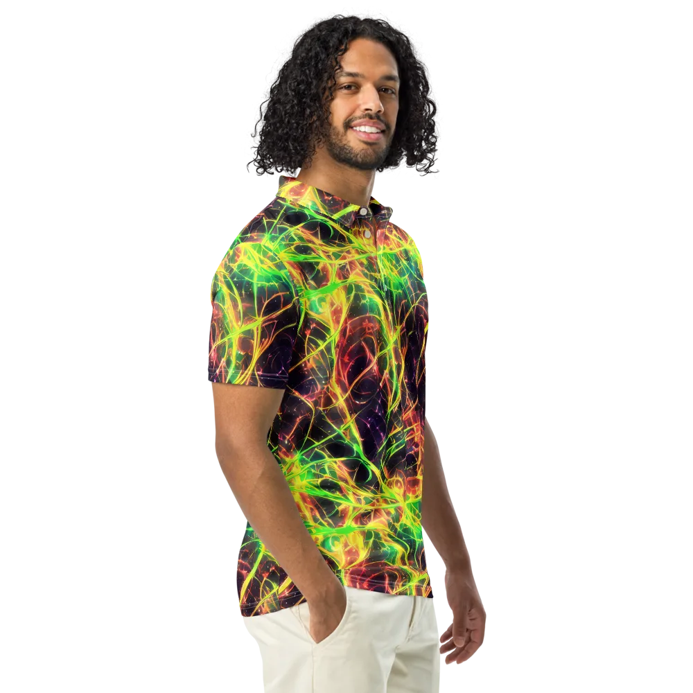 Inferno Veins on Men's Slim Fit Polo Shirt — Right Front