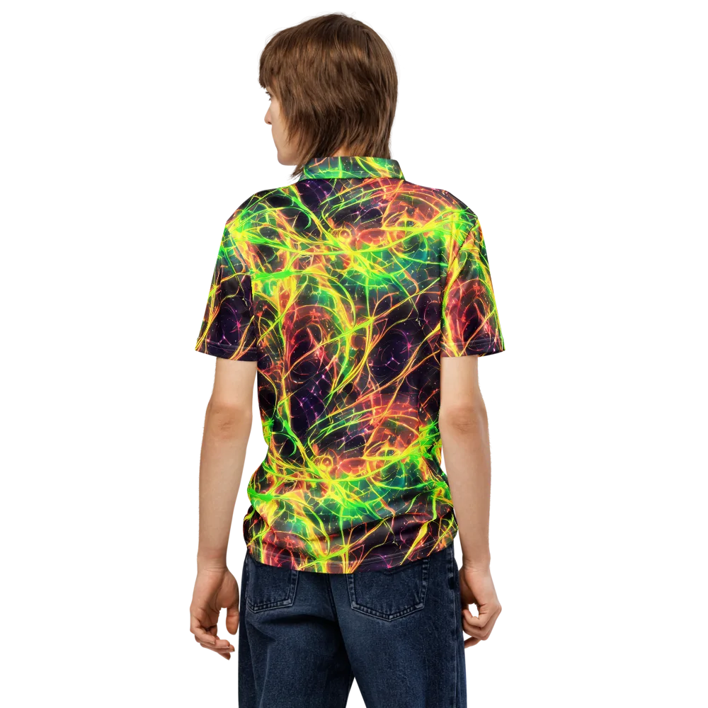 Inferno Veins on Men's Slim Fit Polo Shirt — Back