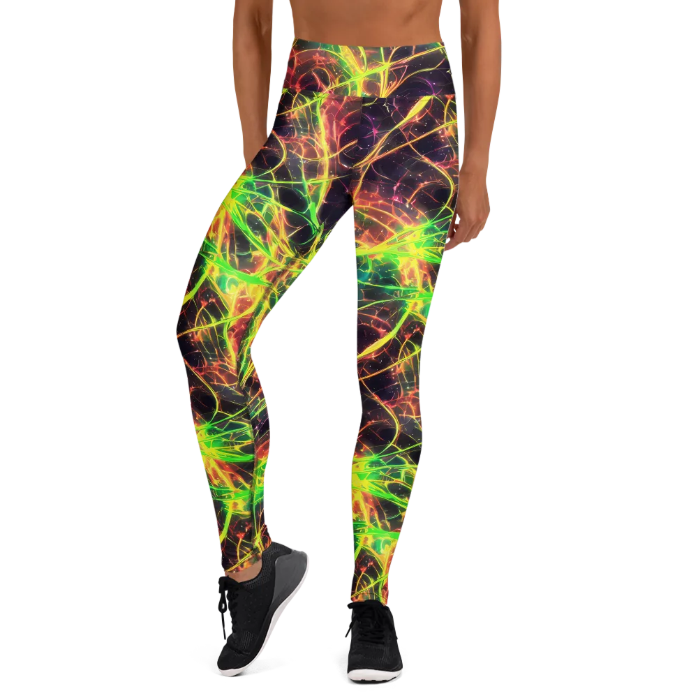 Inferno Veins on Yoga Leggings — Front