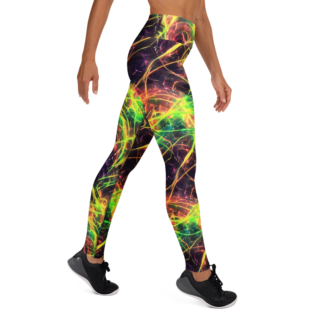 Inferno Veins on Yoga Leggings — Right