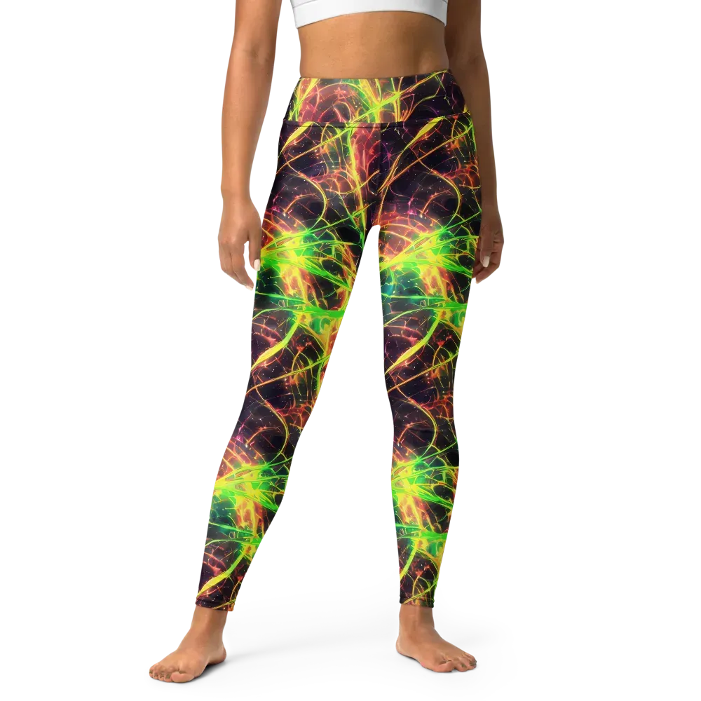 Inferno Veins on Yoga Leggings — Front