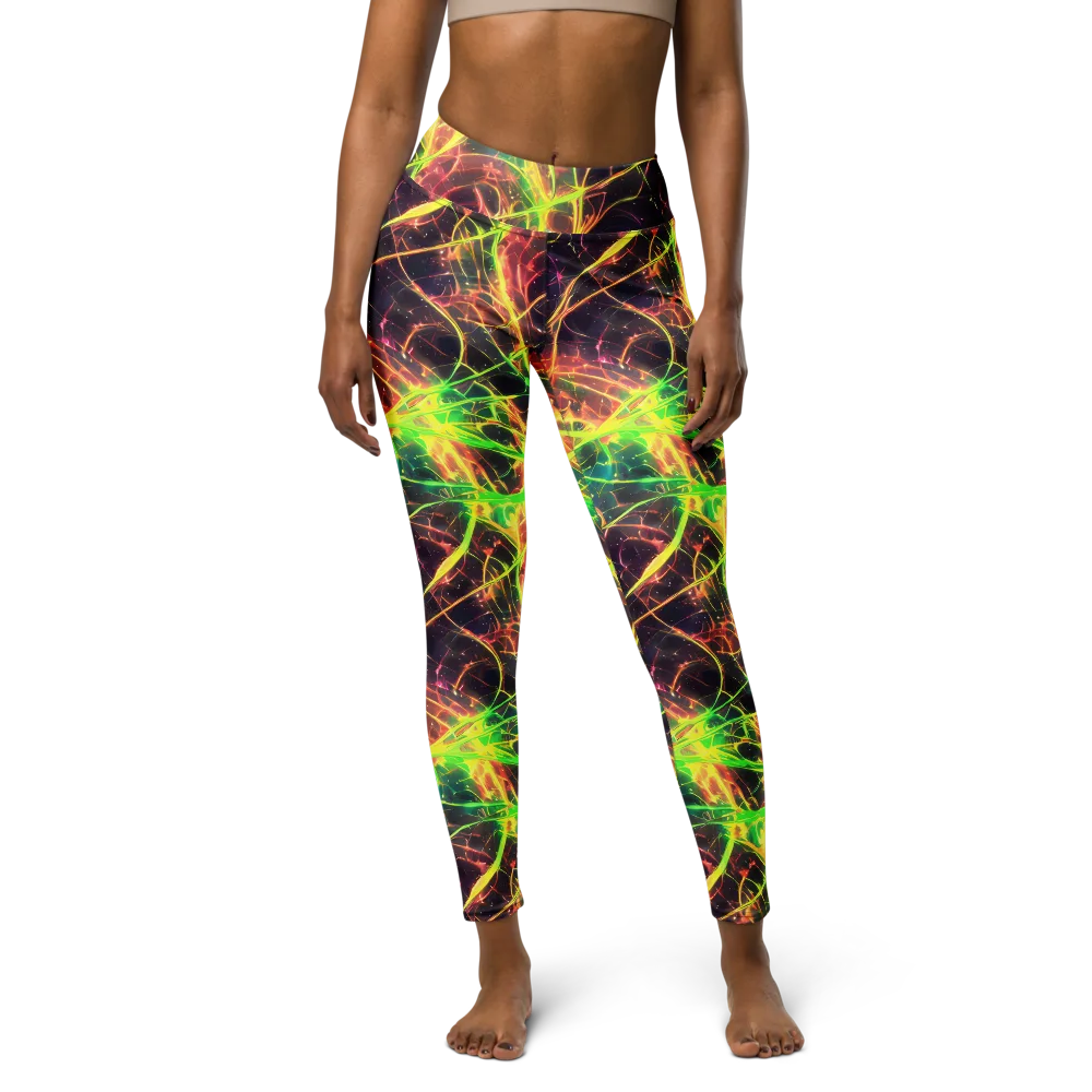 Inferno Veins on Yoga Leggings — Front