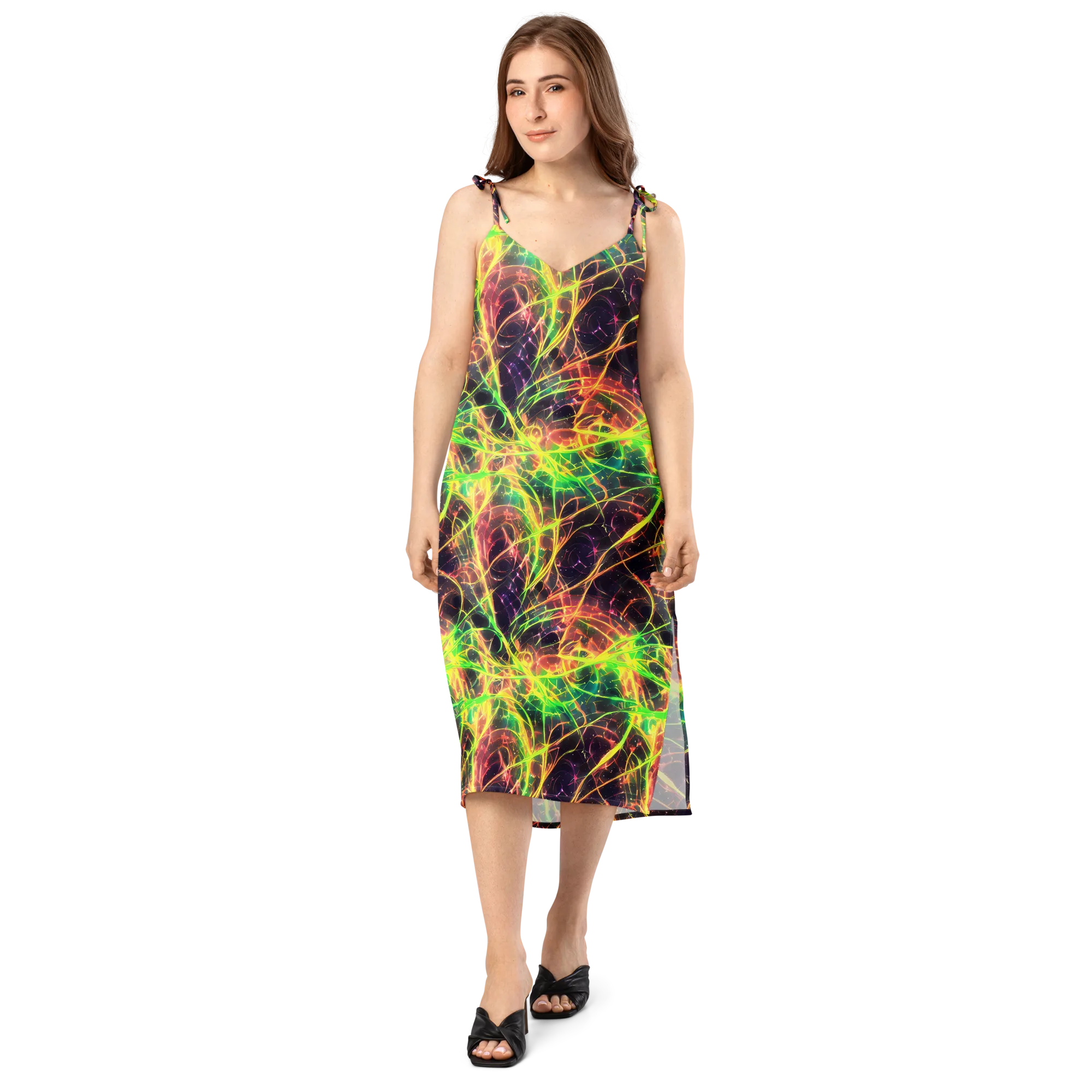 Inferno Veins on Slip Dress — Front