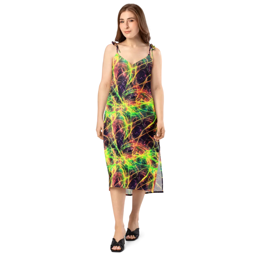 Inferno Veins on Slip Dress — Front