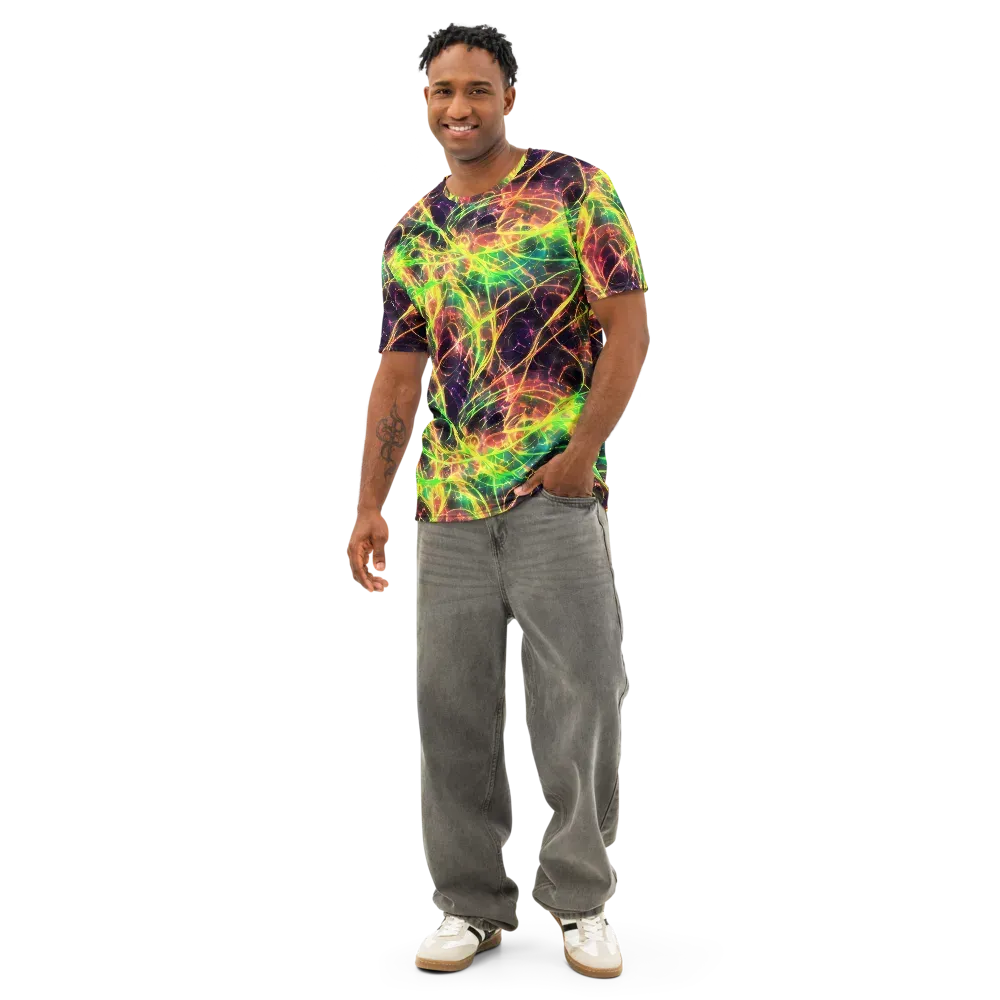 Inferno Veins on Men's Cotton Crew Neck T-Shirt — Front