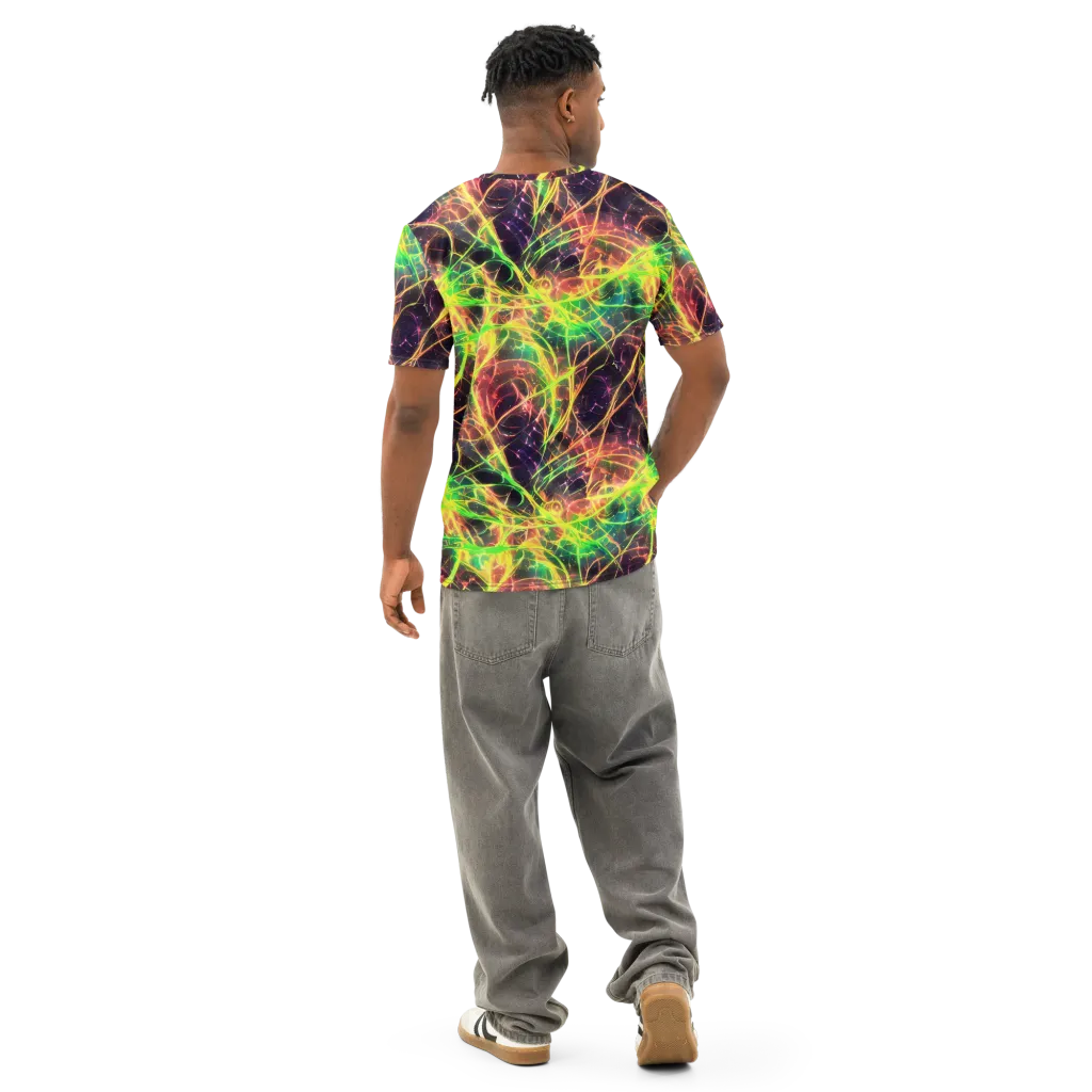 Inferno Veins on Men's Cotton Crew Neck T-Shirt — Back