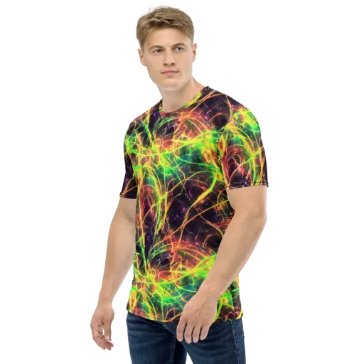 Inferno Veins on a Men's Crew Neck T-Shirt