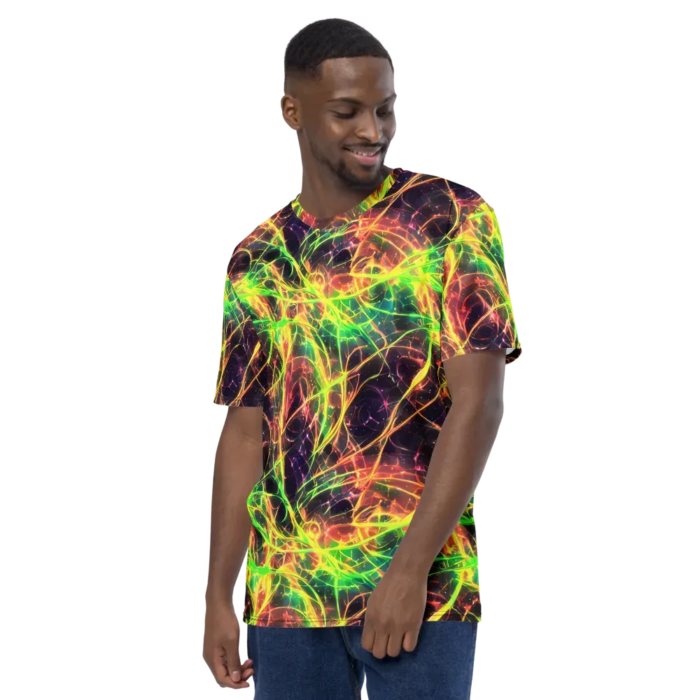Inferno Veins on Men's Crew Neck T-Shirt — Left