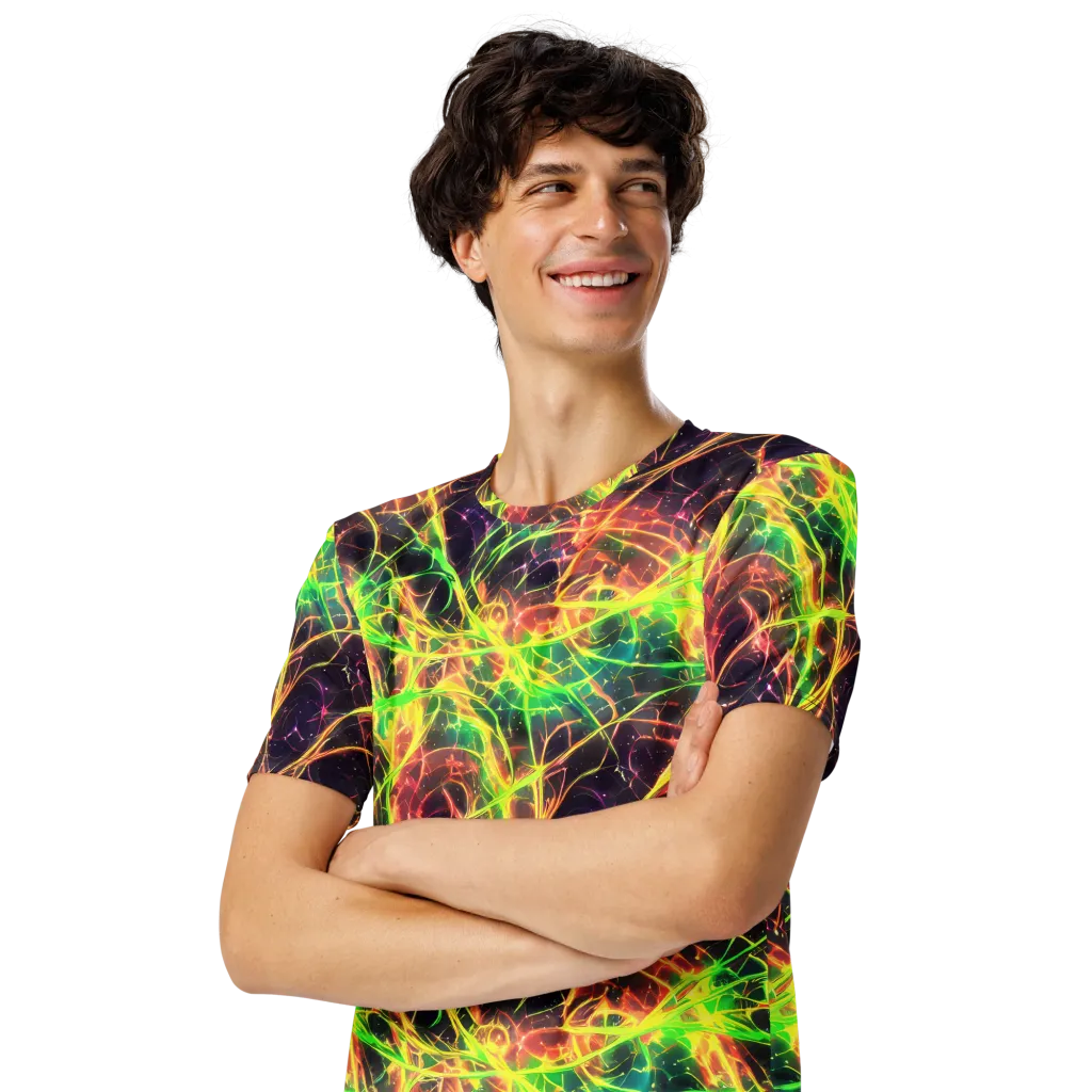 Inferno Veins on Men's Crew Neck T-Shirt — Left Front
