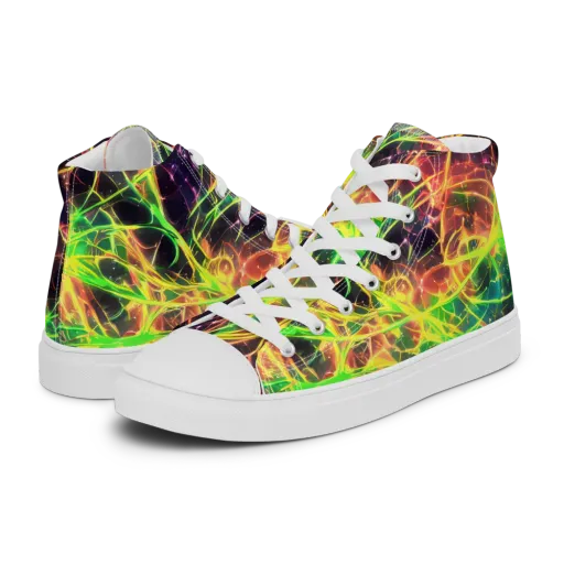 Inferno Veins on a Men's High Top Canvas Shoes