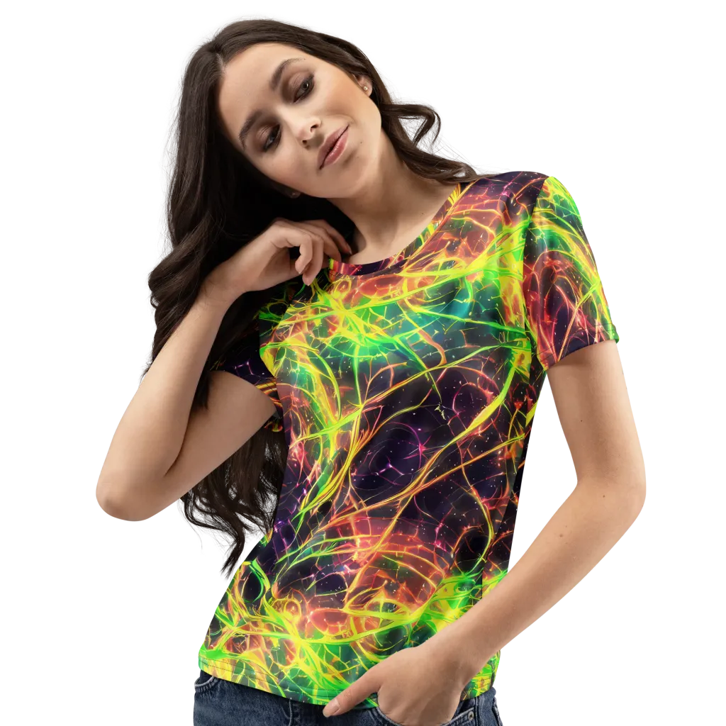 Inferno Veins on Women's Crew Neck T-Shirt — Left Front